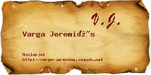 Varga Jeremiás névjegykártya